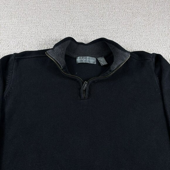 Oscar De Larenta 1/4 Zip Sweater Black Men’s Size Large - Picture 2 of 7